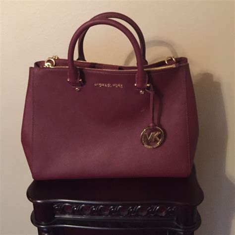 michael kors purse maroon square mid size|Michael Kors purse macy's.